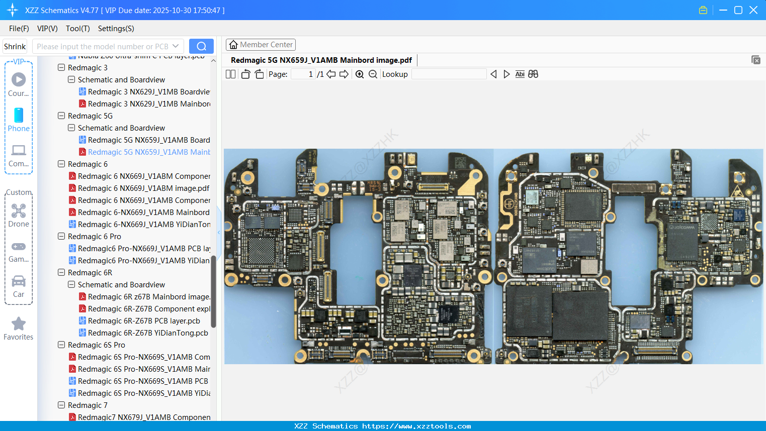 Nubia Redmagic 5G NX659J_V1AMB Mainbord Image